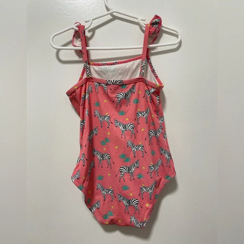 Trotters Pink Zebra-Accent Girls One-Piece Swim